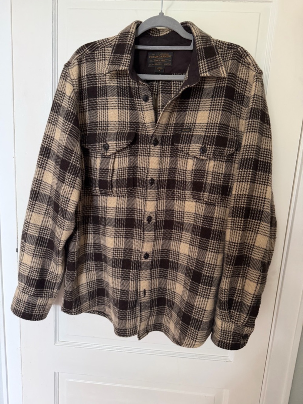 Filson Brown & Cream Plaid Lightweight Shirt Jacket